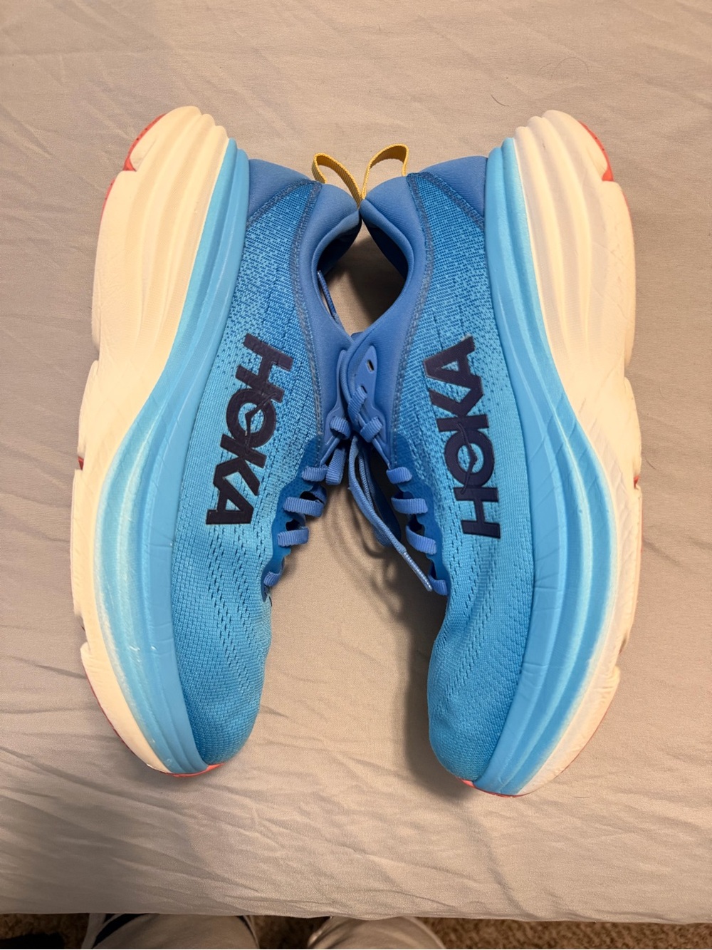 Hoka bondi 8 Blue and White Road Running Shoes